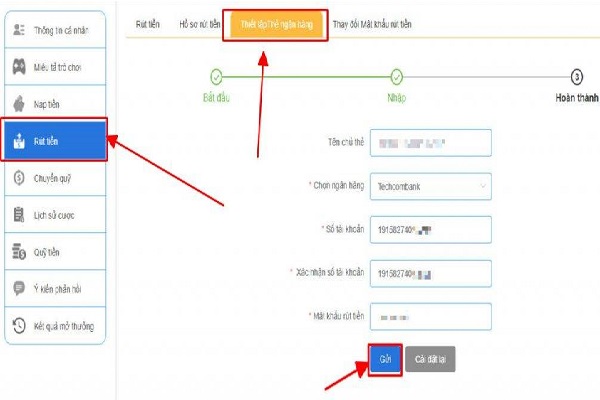 Các bước để rút tiền từ sodo66 